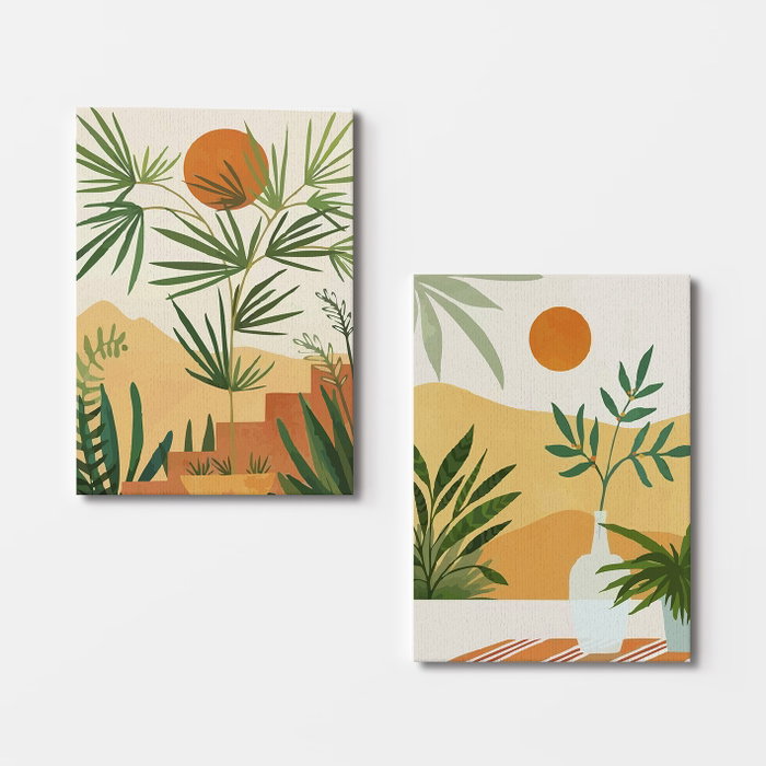 Wallity Lienzo Decorativo Multicolor - Set de 2 Piezas de 70 x 100 cm